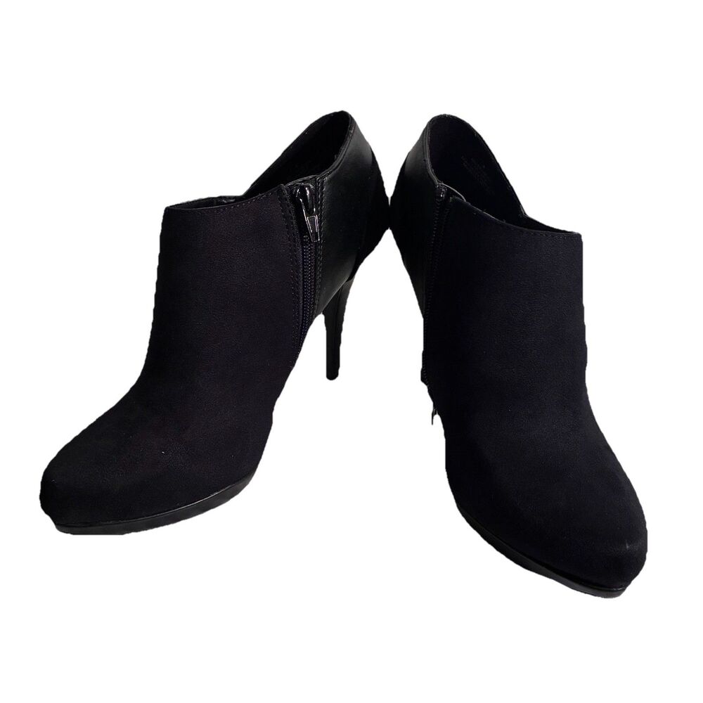 Xappeal Women's Black Faux Suede High Heels Ankle Boots. Size 39 U. S. 8.5